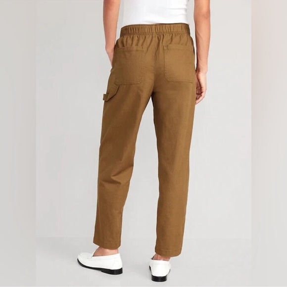 Old Navy High Rise Pulla Utility Pants Womens Large Brown Pull On Stretch - Picture 8 of 9